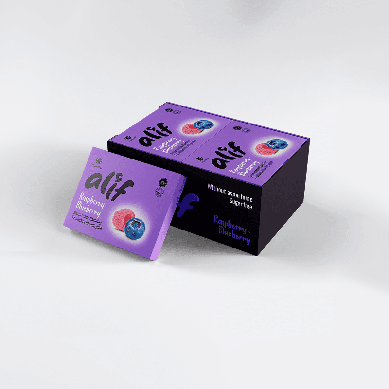 Alif Raspberry-Blueberry chewing gum