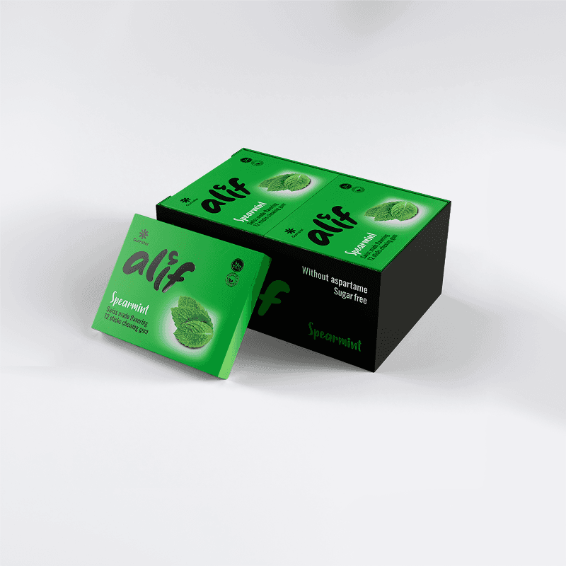 Alif spearmint chewing gum