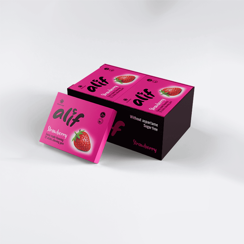 Alif strawberry chewing gum