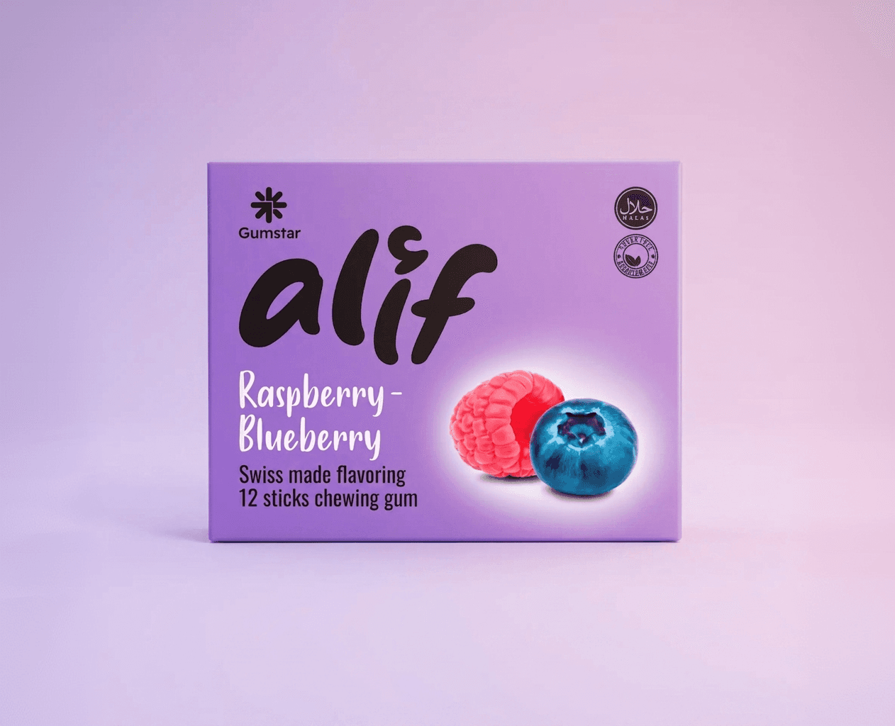 Alif raspberry and blueberry stick box