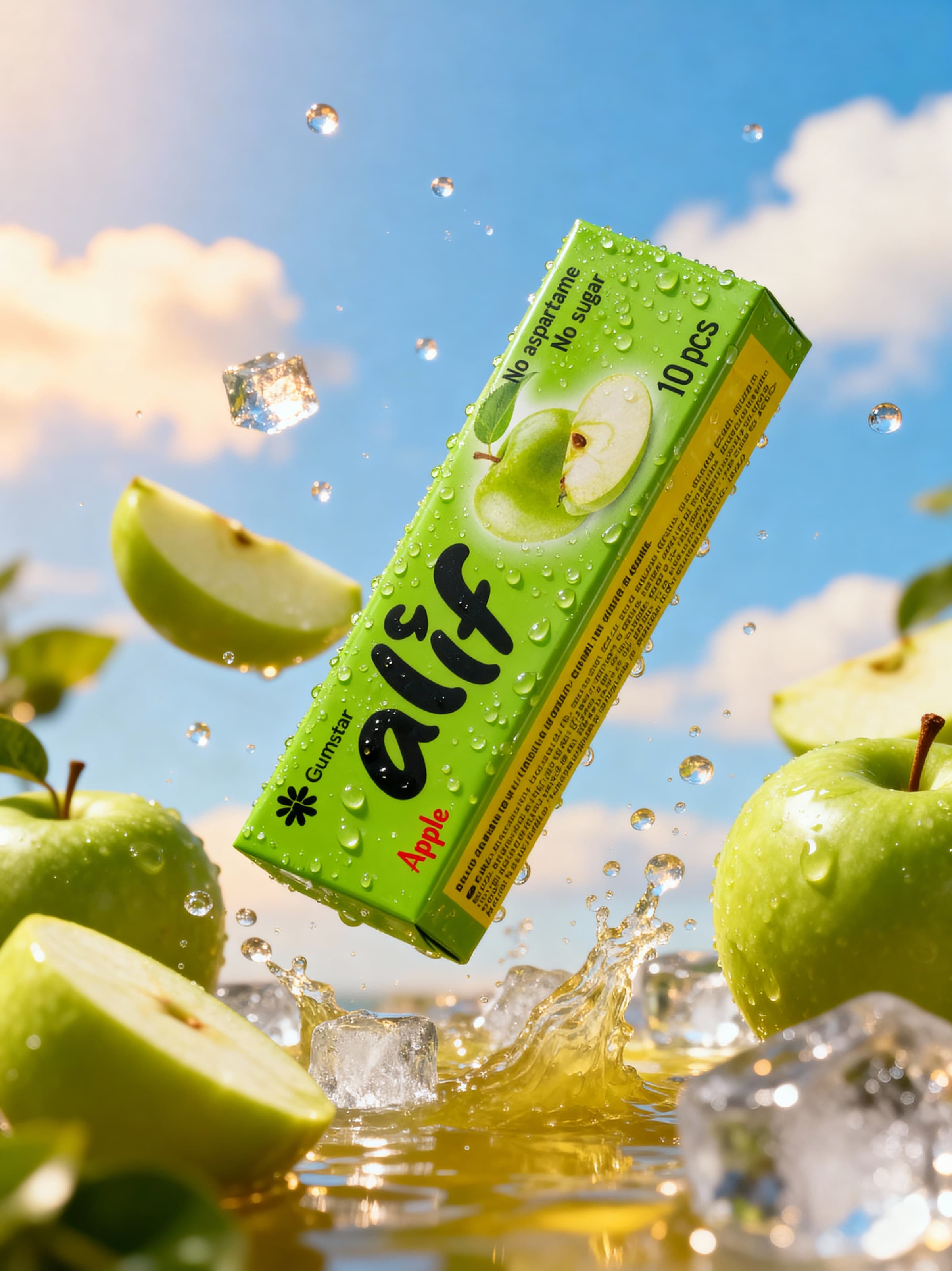 Alif apple gum with fresh apples