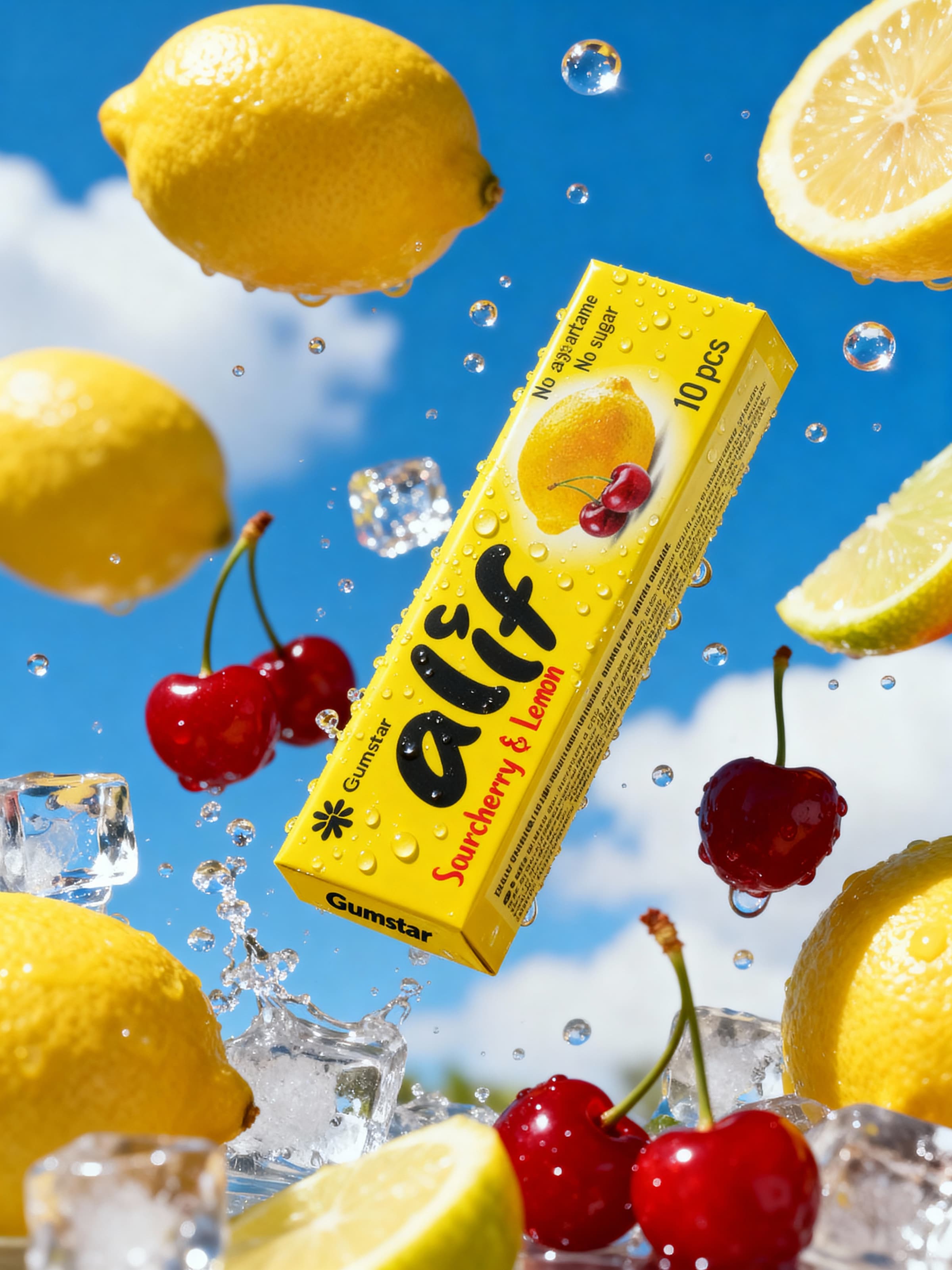 Alif sour cherry and lemon gum